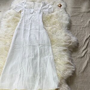 Reformation white Cherie’s Linen Dress